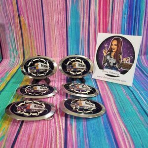 Roadway Tractor Trailer on Blue Epoxy Belt Buckle